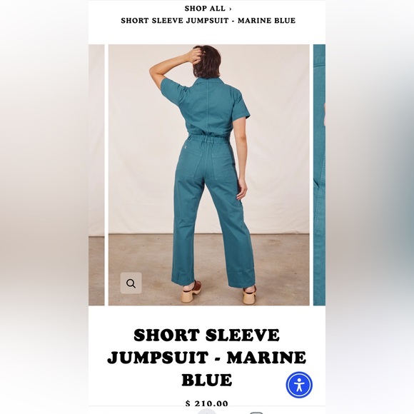 NWT Big Bud Press Short Sleeve Jumpsuit - Marine Blue - Picture 1 of 6